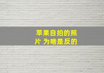 苹果自拍的照片 为啥是反的